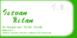 istvan milan business card